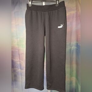 Puma Black Straight Leg Sweatpants Pockets Ajustable Draw String